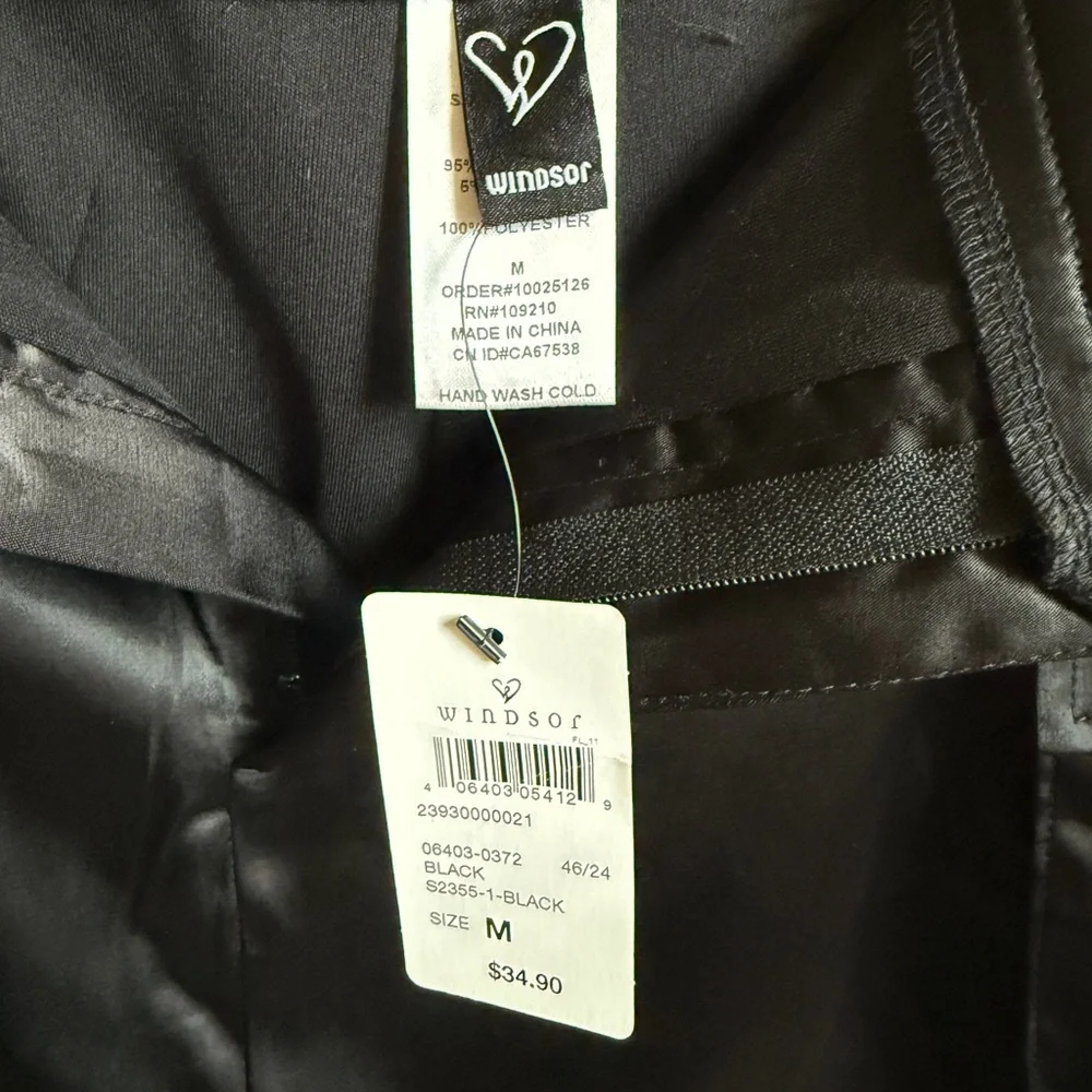 Windsor Black Satin Mini Skirt Cargo Utility Going Out Party Club Medium - Picture 5 of 9